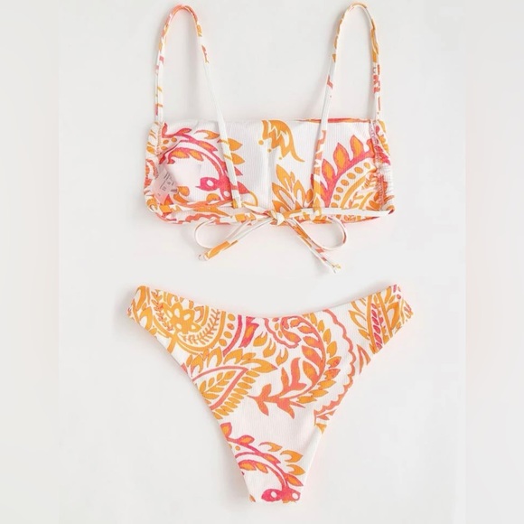 Tropical Print Two Piece Bikini Set Swimwear - Picture 2 of 2